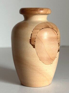 Burma Teak Stone Marble Polished Round Mini 3" Vase Handcrafted Vessel